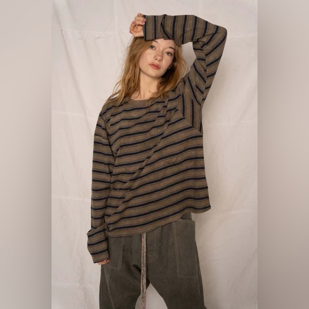 Dr. Collectors Derrick T Stripes Hemp/Organic Cotton Sunfaded Smoke Black Unisex